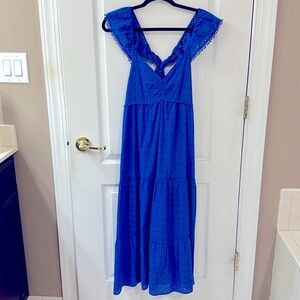 ZARA electric blue maxi dress size small. One time used